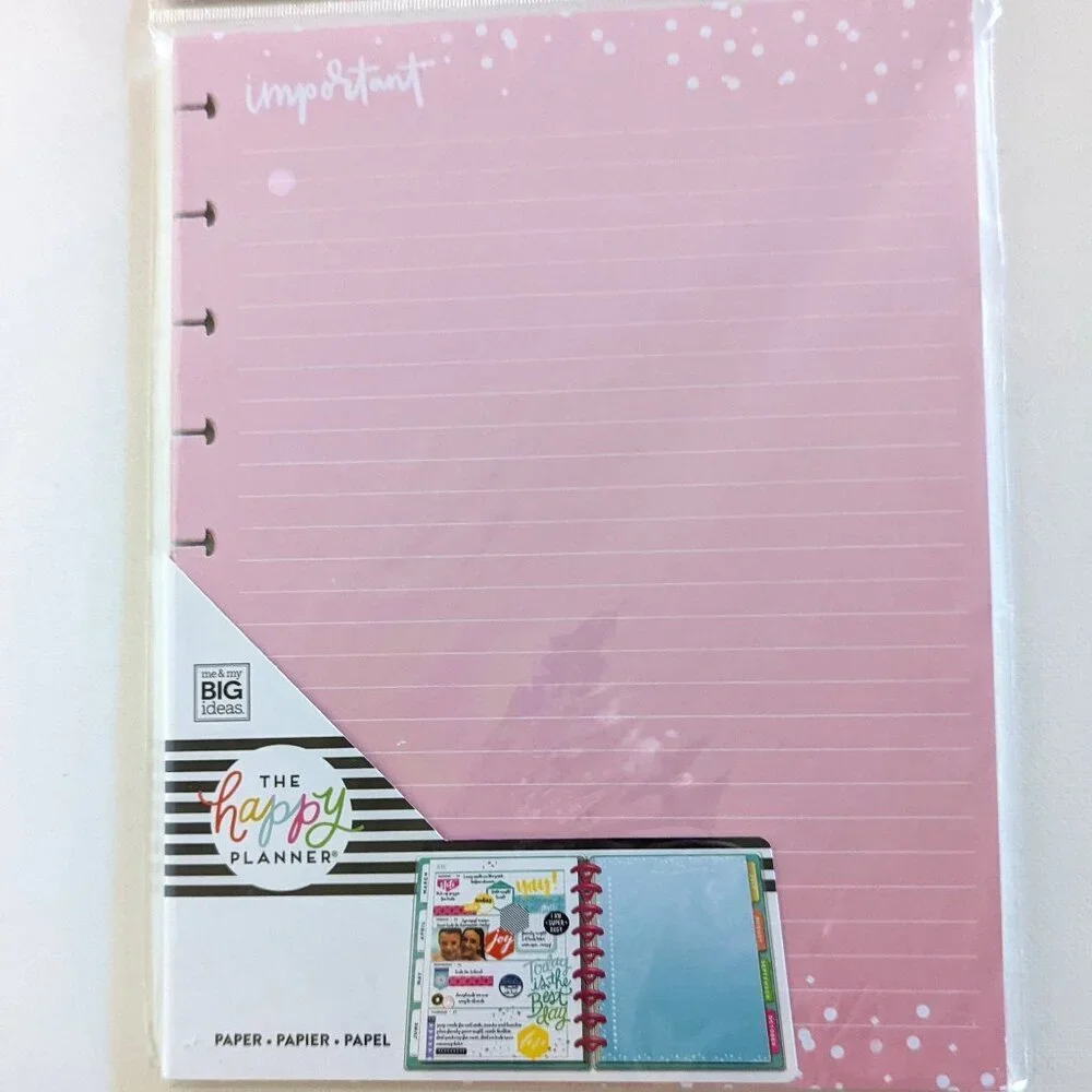 NWT Happy Planner 40 pgs 'Important' Multi Color Classic Sheet Filler Paper Pack